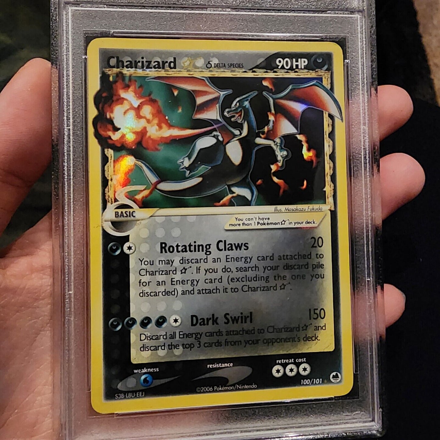 2006 Gold Star Charizard Holo Ex Dragons Frontiers PSA 7